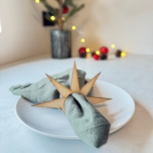 Stjerne serviettring 6 pk - Lys